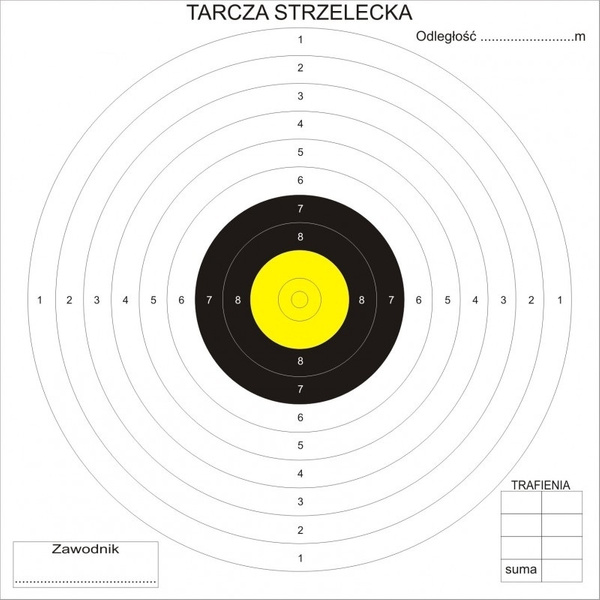 Tarcze Strzeleckie 17 x 17 cm 100 Sztuk 