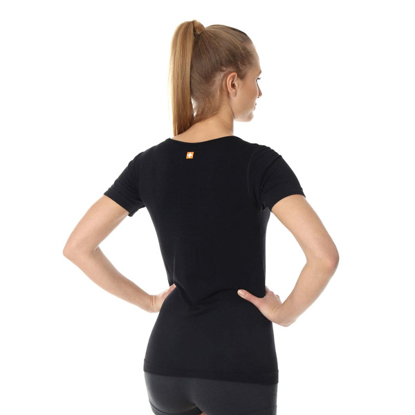 Koszulka Damska Z Krótkim Rękawem Termoaktywna Outdoor Wool Pro Czarna Kozica (SS1272W)