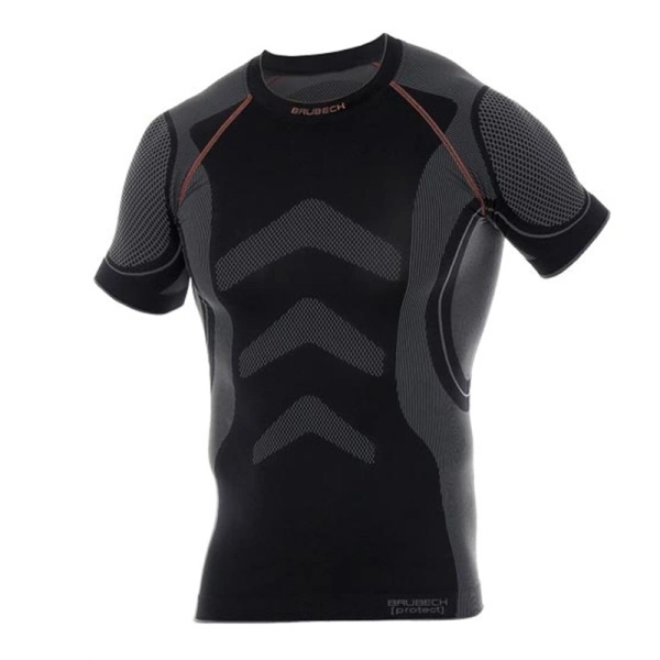Koszulka Męska Z Krótkim Rękawem PROTECT Brubeck Grafit / Czarna (SS12420)
