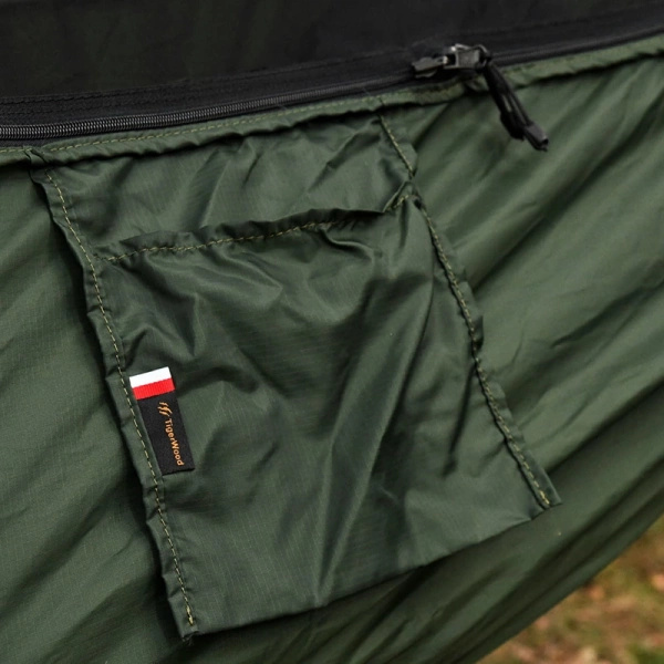 Hamak Lekki Turystyczny Ważka V2 Long + Moskitiera Single Zip TigerWood Green
