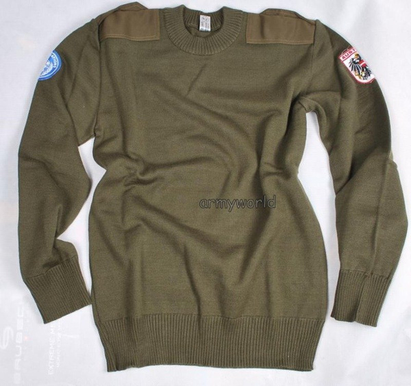 Sweter Austriacki Wełniany Olive Oryginał Demobil DB