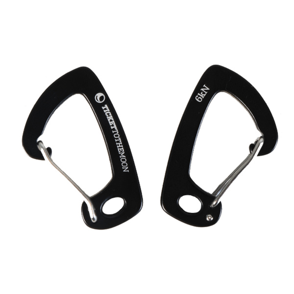 Karabińczyk 2x Aluminium Carabiner 6kN Ticket to the Moon Czarny (TMBINER06)