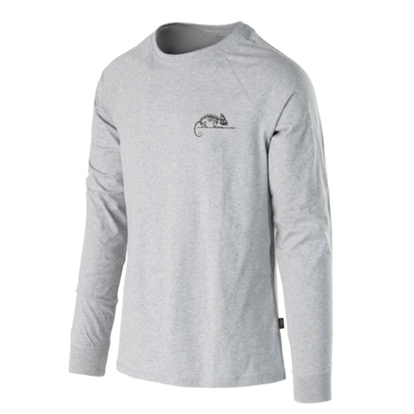 Bluzka Z Długim Rękawem Logo Helikon-Tex Mid Grey Melange (TS-HLT-CO-2M)