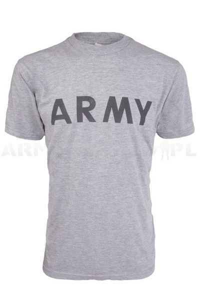 Military T-shirt US Army FITNESS UNIFORM Grey New