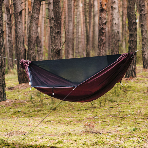 Hamak DRAKA Lesovik 25 + System Zawieszenia SNEKA Burgundy Ron