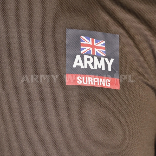 T-shirt Termoaktywny Coolmax ARMY Surfing Brązowy Oryginał Demobil BDB