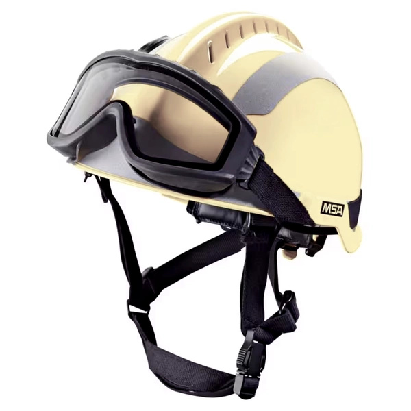 Kask Strażacki MSA F2 X-TREM Khaki + Gogle Oryginał Demobil BDB