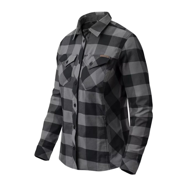 Women's Shirt Marigold Helikon-Tex True Grey Checkered (KO-MWS-NS-PW-B02) 