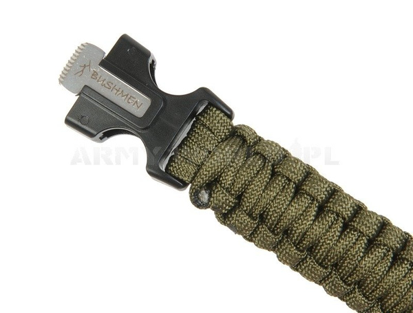  Paracord Bracelet With A Firestarter And A Whistle Bushmen Olive New