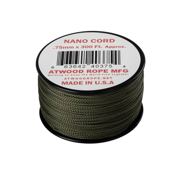 Nano Cord (300ft) Atwood Rope MFG Olive Drab New