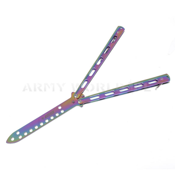 Nóż Motylek Treningowy N437 z Klipsem Kandar Rainbow