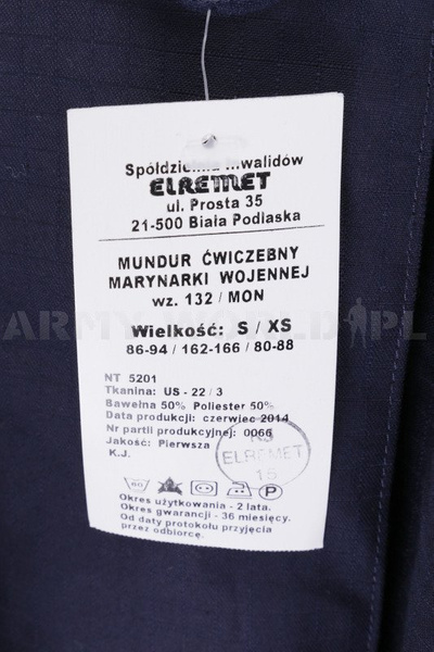 Mundur Ćwiczebny Marynarki Wojennej 132/MON Bluza+Spodnie Oryginał Nowy