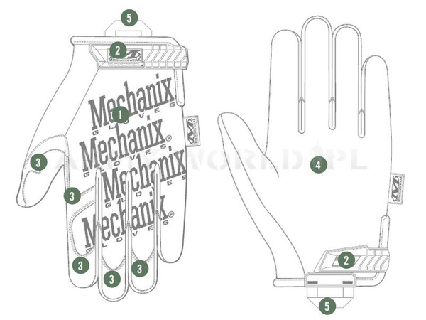 Rękawice Taktyczne Mechanix Wear The Original Olive (MG-60)