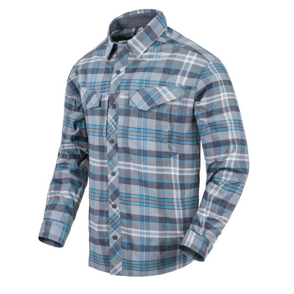 Koszula Taktyczna Defender Mk2 Pilgrim Długi Rękaw Helikon-Tex Blue Plaid (KO-DPG-SR-P6501)