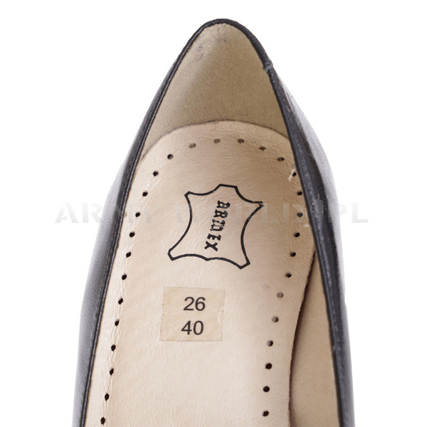 Women's Leather Court Shoes 915A/MON Black Original New