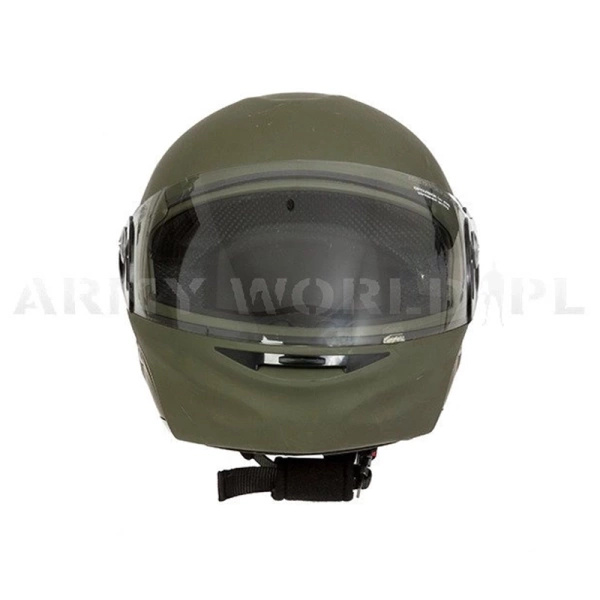 Kask Motocyklowy Włoski Otwierany Model II Olive Oryginał Demobil BDB