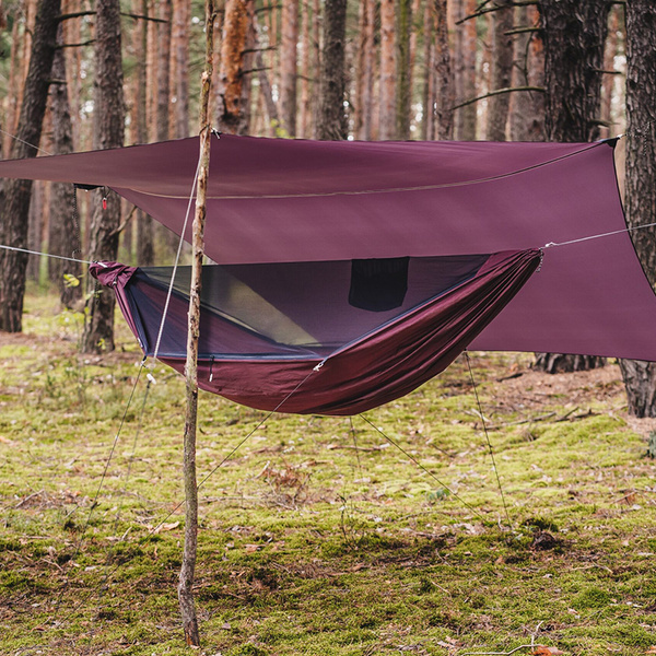 Hamak DRAKA Lesovik 25 + System Zawieszenia SNEKA Burgundy Ron