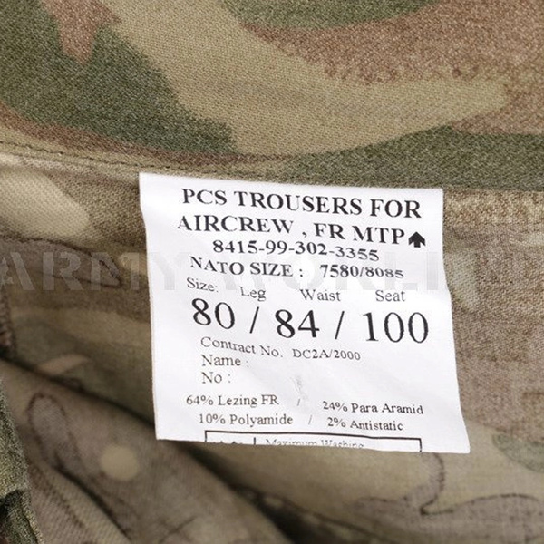 British Army Pants PCS Air Crew FR MTP Military Surplus Used