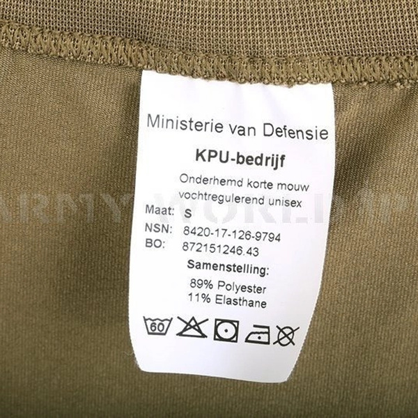 Dutch Termoactive T-Shirt KPU Olive Original New