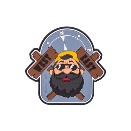 Emblemat "Beardman OUTBACK" - PVC - Helikon-Tex - Szary (OD-BMO-RB-19)
