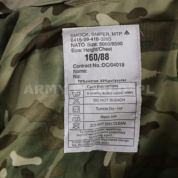 Kurtka Wojskowa Brytyjska Smock Sniper MTP Oryginał Nowa