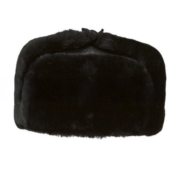 Czapka Uszatka Oficera Marynarki Rosyjskiej Skórzana Z Futrem Czarna Oryginał Nowa