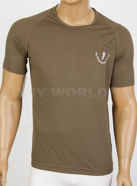 T-shirt Termoaktywny Coolmax Z Naszywką 62 Materiel Squadron Olive Oryginał Demobil BDB