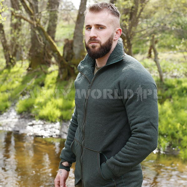 Polar Wełniany Wojskowy Holenderski Olive Oryginał Demobil BDB