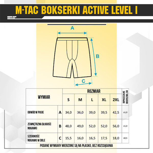 Bokserki Active Level I M-Tac Czarne (70011002)
