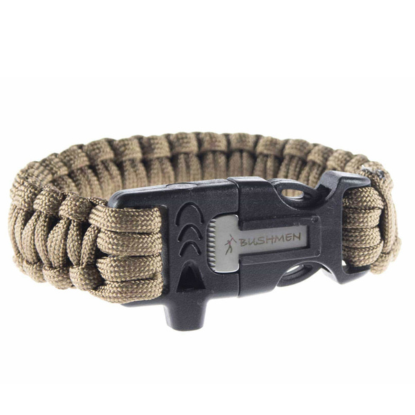 Bransoleta Paracord Z Krzesiwem I Gwizdkiem Bushmen Coyote (BU BRCA 3)