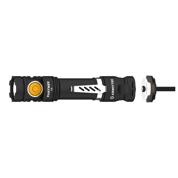 Latarka Ręczna Armytek Partner C2 Magnet White 1100 lm Czarna (F07802C)