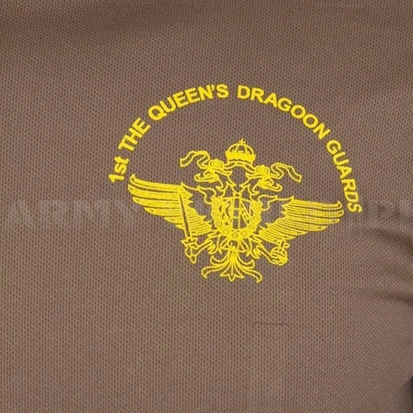 T-shirt Termoaktywny Coolmax Z Naklejką 1st The Queen's Dragoon Guards Brązowy Oryginał Demobil DB