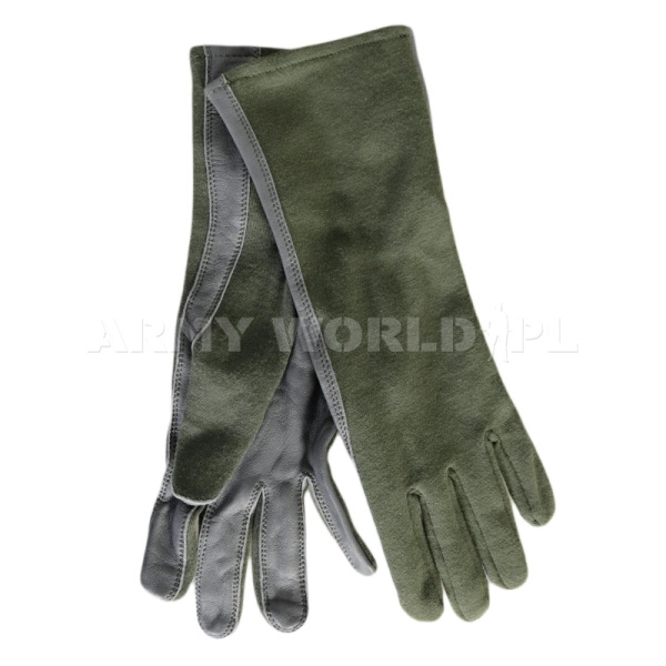 Rękawice Wojskowe Holenderskie Pilota Nomex Olive Oryginał Demobil BDB