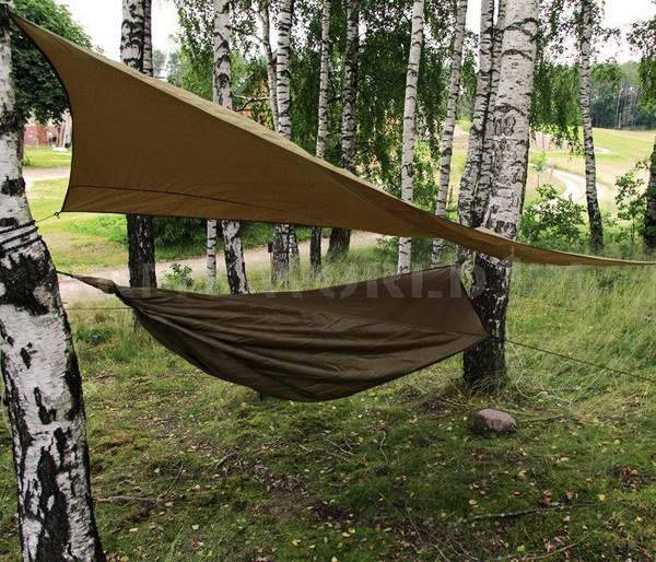 Dutch Hammock KPU JUNGLE With Mosquito Net And Shelter Coyote  Genuine Surplus New