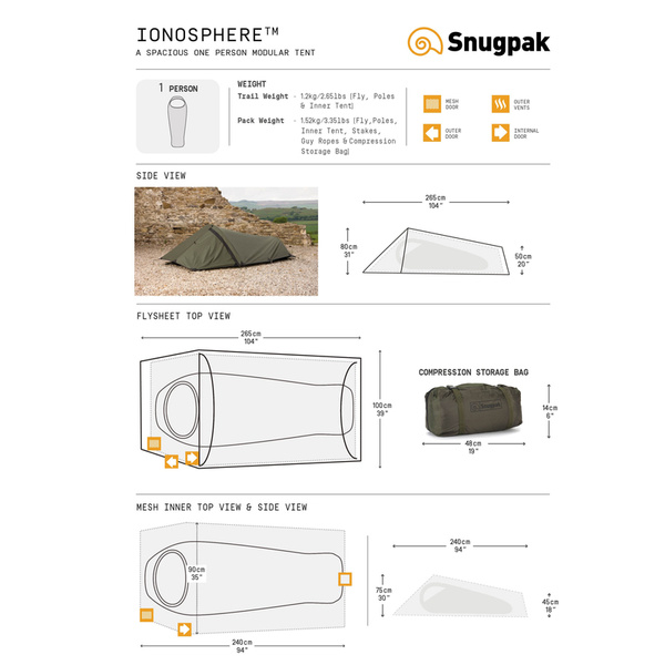 Namiot Ionosphere Jednoosobowy Snugpak Olive