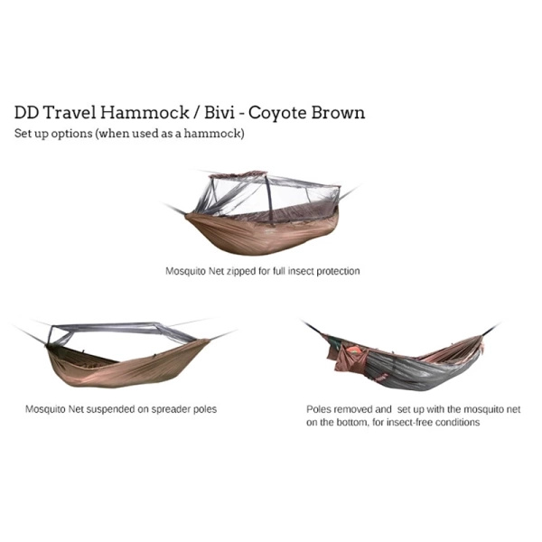 Hamak Turystyczny Travel Bivi DD Hammocks Coyot Brown