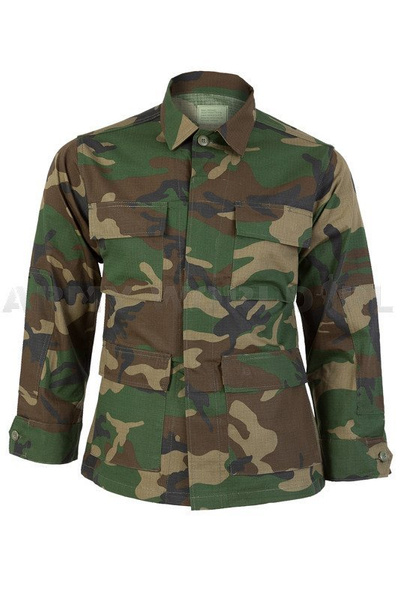 Shirt Tessar Ripstop Model BDU Woodland Military New