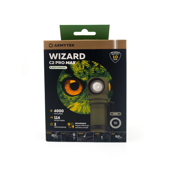 Latarka Czołowa Armytek Wizard C2 Pro Max 4000 lm White Magnet Olive (F06701CO)