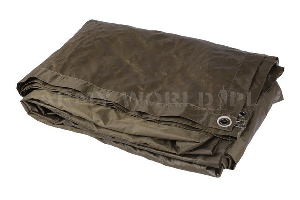 Dutch Army Tarp Cover Tarpaulin 320 x 400 Ripstop Olive Genuine Military Surplus Used 