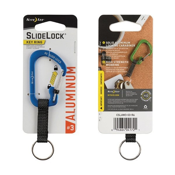 Karabinek SlideLock® Key Ring Aluminum Nite Ize Niebieski (CSLAW3-03-R6)