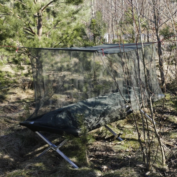 Moskitiera Nad Łóżko Wojskowa Holenderska Kloot Meijburg Olive Oryginał Nowy