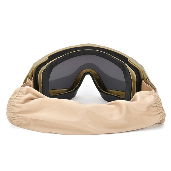 Gogle Taktyczne ANTIFOG UV + 3 Szybki JB Tacticals Brązowe (JB-GLS-0002)