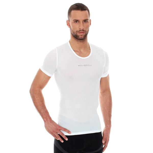 T-shirt Męski BASE LAYER Z Krótkim Rękawem BRUBECK Biały (SS1054)