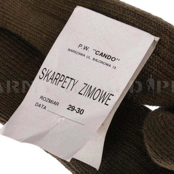 Polish Army Winter Woolen Socks Olive 540/MON Original New