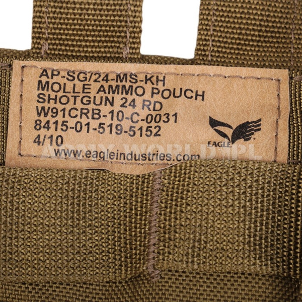 Shotgun 24 RD Ammo Pouch Eagle Industries Coyote Genuine Military Surplus Used 