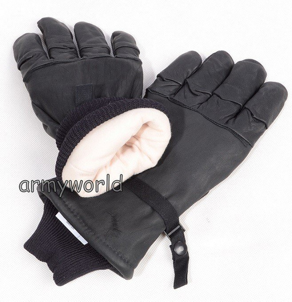 Leather Gloves US Army Intermediate Cold/ Wet Black Original Used