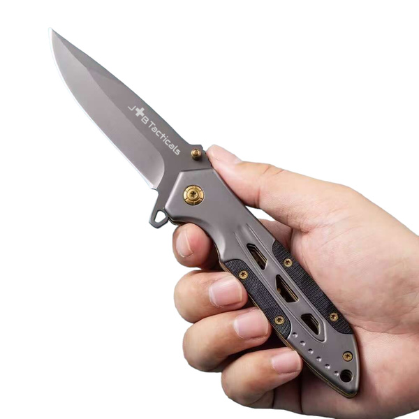 Nóż Składany Ratowniczy JB Tacticals Srebrny (JB-KNF-0004)