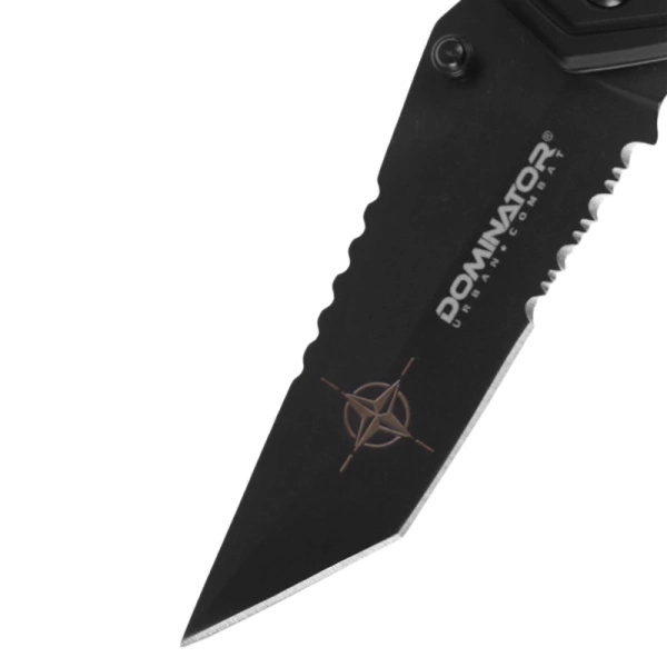 Nóż Składany Taktyczny Z Krzesiwem Róża Wiatów Dominator Grafitowy