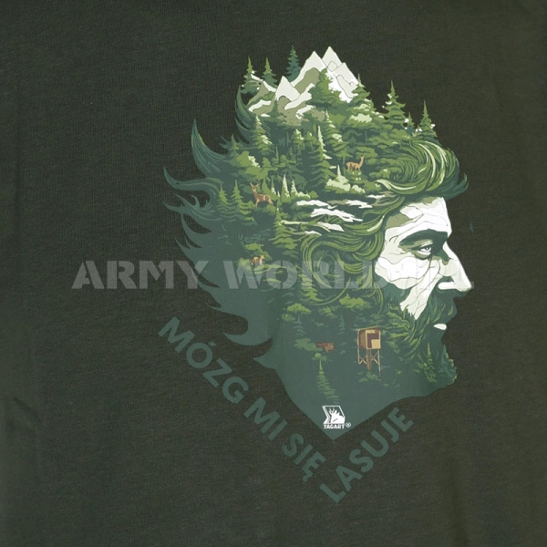 T-shirt Bawełniany FNT Las Tagart Green