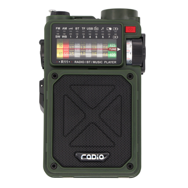 Radio Awaryjne Solarne z Latarką, Lampką LED, SOS i Powerbankiem JB Tacticals (JB-08)